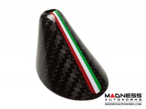 FIAT 500 Antenna Base Cover - Carbon Fiber - Italian Theme - Racing Stripe - EU Model